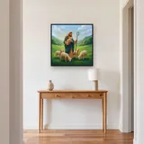 Good Shepherd with Lambs in a Green Valley – Hallway