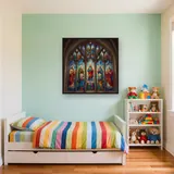 Cathedral Stained Glass Saints Window – Kids room