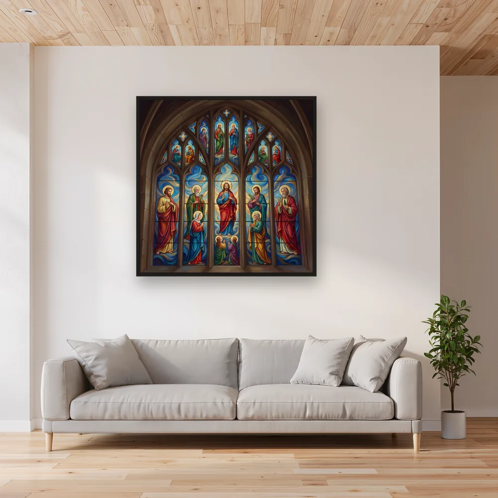 Cathedral Stained Glass Saints Window – Living room