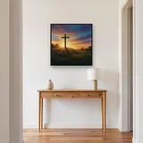 Golden Sunrise Cross on Hill – Hallway
