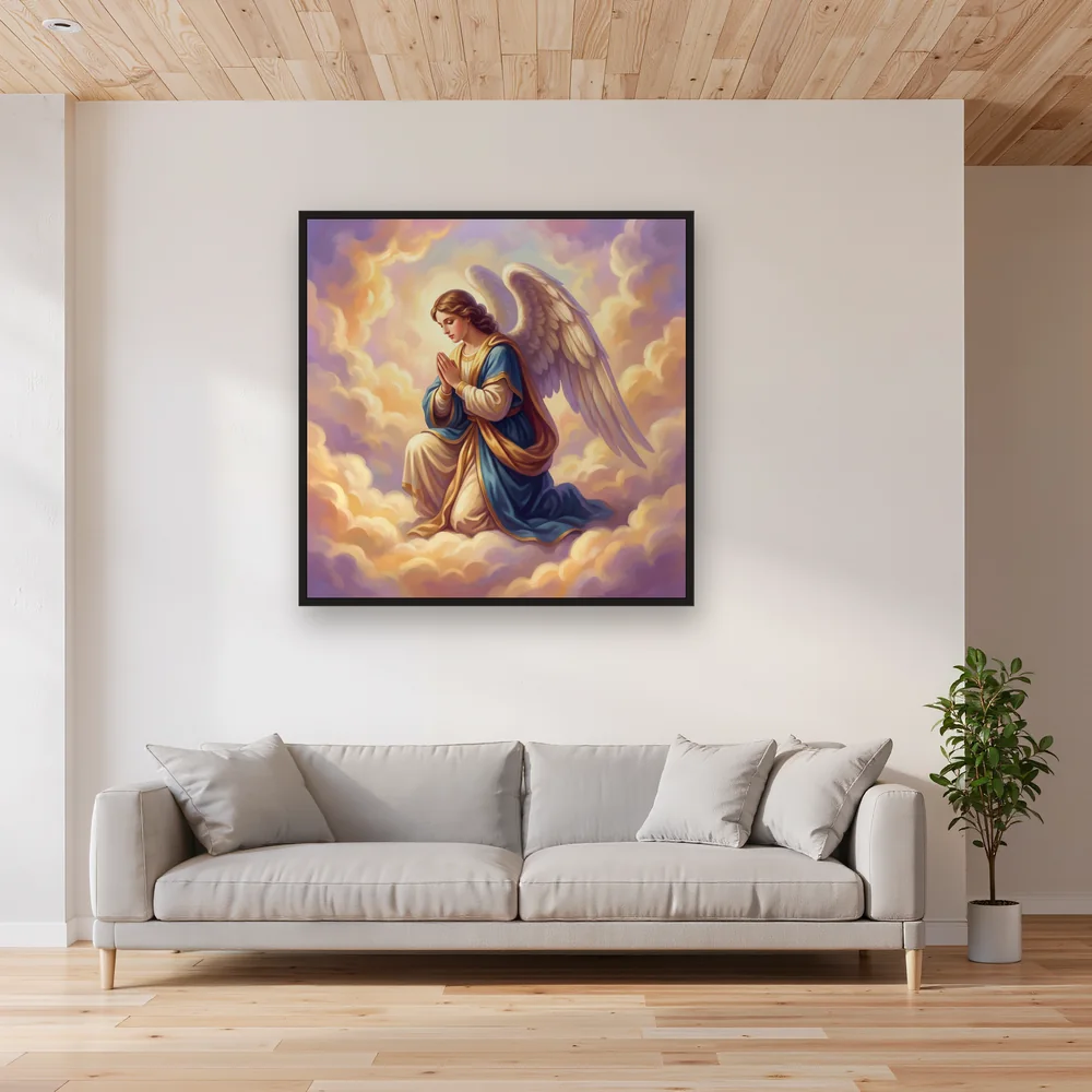 Praying Angel in Clouds of Light – Living room