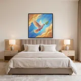 Dove with Olive Branch in Radiant Sky – Bedroom