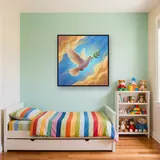 Dove with Olive Branch in Radiant Sky – Kids room