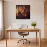 Praying Hands with Rosary in Candlelight – Office