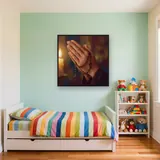 Praying Hands with Rosary in Candlelight – Kids room