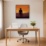 Lone Cowboy Silhouette at Sunset – Office