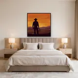 Lone Cowboy Silhouette at Sunset – Bedroom
