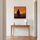 Lone Cowboy Silhouette at Sunset – Hallway