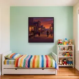 Western Saloon Street at Dusk – Kids room