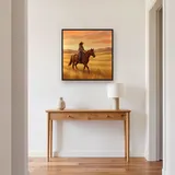 Cowgirl Riding Across Golden Prairie – Hallway
