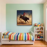 Rodeo Bull Rider in Dust – Kids room