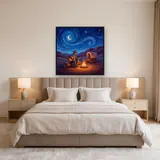 Campfire Cowboy with Guitar Under Stars – Bedroom