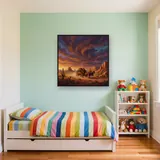 Stagecoach Under a Stormy Desert Sky – Kids room