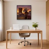 Cowboy Boots Hat and Saddle at Sunrise – Office