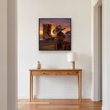 Cowboy Boots Hat and Saddle at Sunrise – Hallway