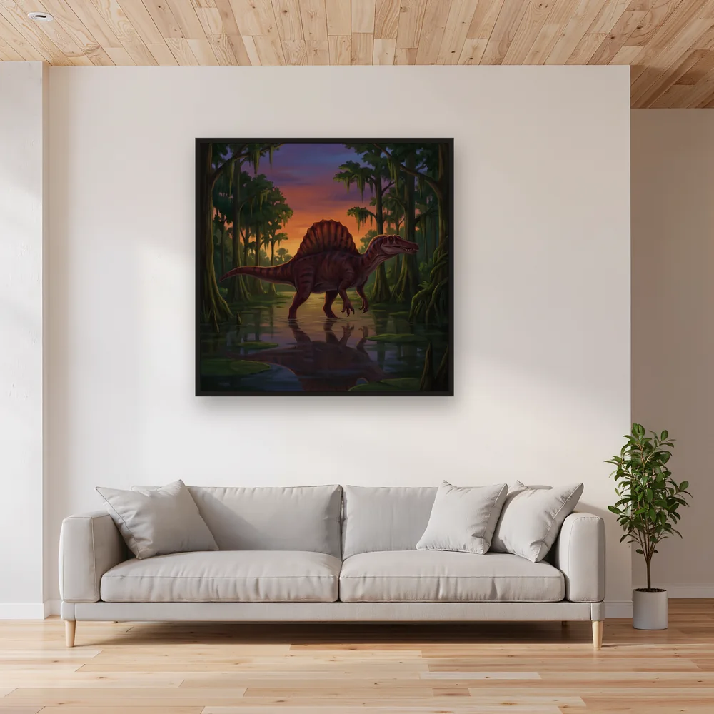 Spinosaurus Wading at Dusk – Living room