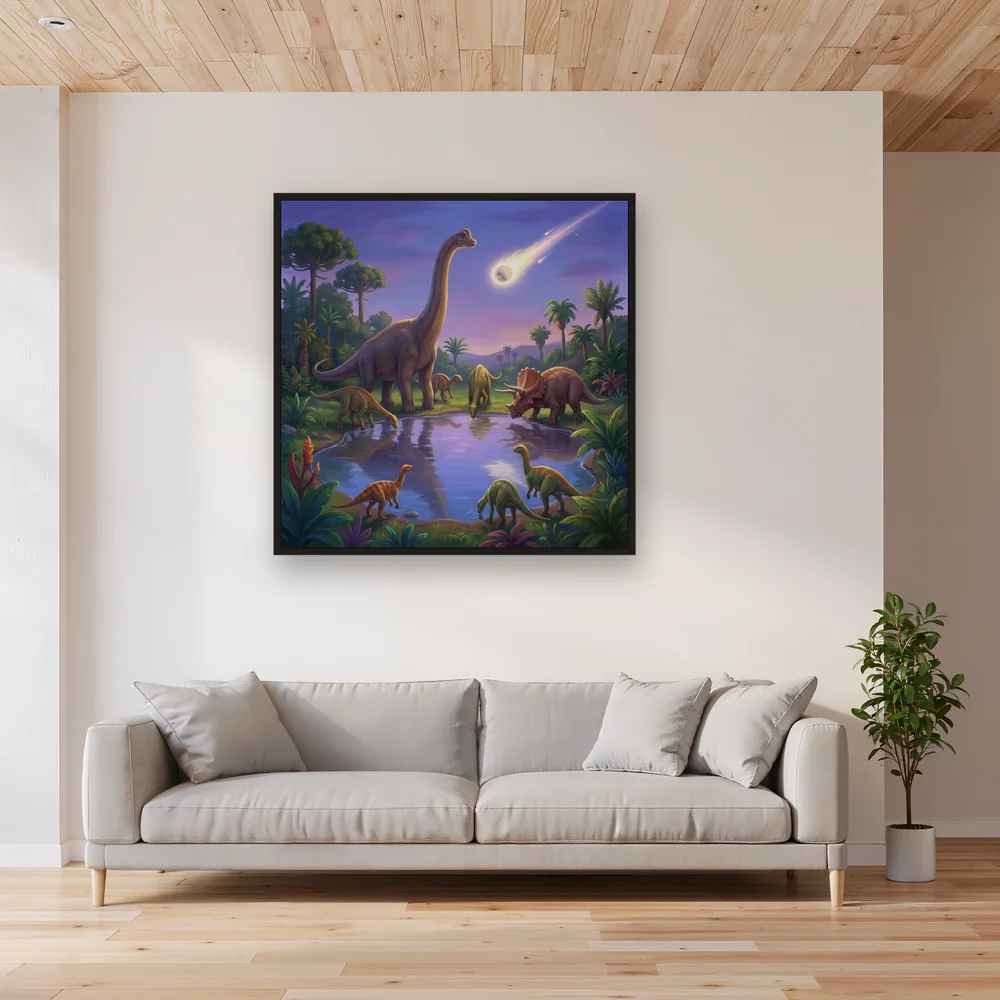 Dinosaurs at the Meteor Waterhole – Living room