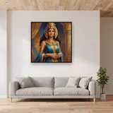 Cleopatra Golden Queen Portrait – displayed in a living room