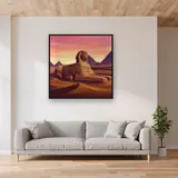 Sphinx at Sunrise with Pink Sky – displayed in a living room