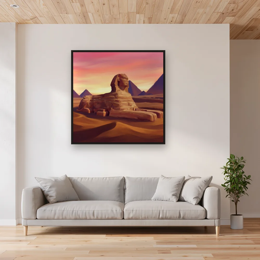 Sphinx at Sunrise with Pink Sky – Living room