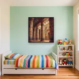 Colossal Temple Columns Hieroglyph Mosaic – Kids room
