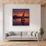 Felucca on the Nile at Sunset – displayed in a living room