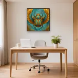 Golden Turquoise Scarab Beetle Ornament – Office