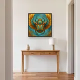 Golden Turquoise Scarab Beetle Ornament – Hallway