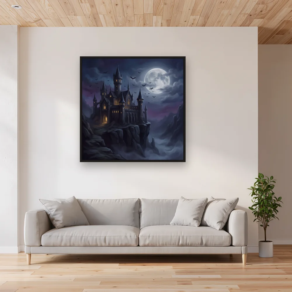 Gothic Castle Full Moon Bats – Living room