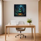 Witch Stirring Glowing Cauldron – Office