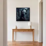 Gothic Girl Raven Roses Moonlit Garden – Hallway