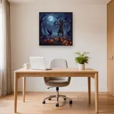 Moonlit Pumpkin Patch with Scarecrow – Office