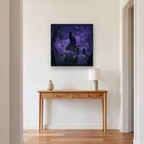 Black Cat on a Gravestone with Fireflies – Hallway
