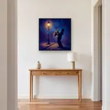 Saxophonist Beneath a Streetlamp – Hallway