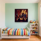 Midnight Jazz Trio in Warm Club Light – Kids room