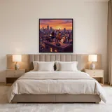 Rooftop Saxophone Sunset Skyline – Bedroom