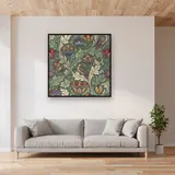Sage Acanthus Curling Leaf Pattern – displayed in a living room