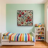 Large Pomegranate and Leaf Pattern – Kids room