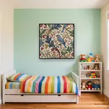 Bluebird Among Blossoms Floral Pattern – Kids room
