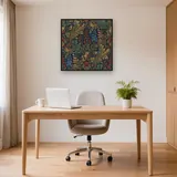 Larkspur Blue and Rust Floral Pattern – Office