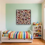 Snakeshead Floral Red Blue Gold – Kids room