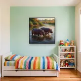 Hippo Family River Splash – Kids room