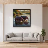 Hippo Family River Splash – displayed in a living room