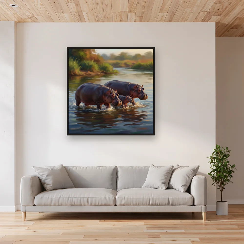 Hippo Family River Splash – Living room