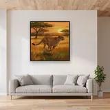 Cheetah Sprint Across the Savannah – displayed in a living room