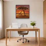 Giraffe and Calf at Sunset – Office