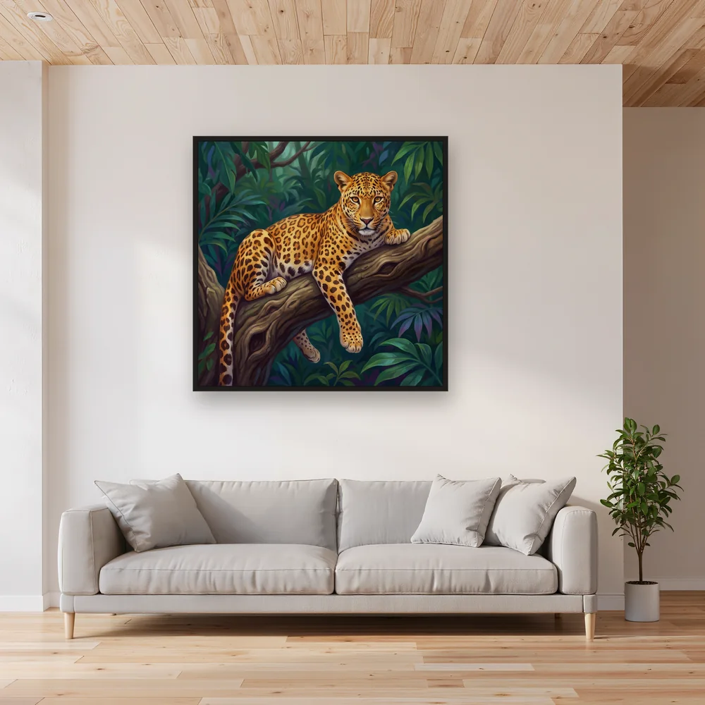 Leopard Resting on a Tree Branch – Living room