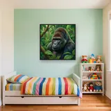 Emerald Rainforest Gorilla Portrait – Kids room