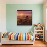 Lioness and Cubs at Sunrise – Kids room