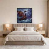 Dragon-Prow Longship on Stormy Seas – Bedroom